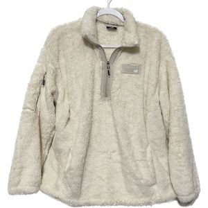 NEW BALANCE | Cream Sherpa Half-Zip Turtleneck Sweater Size XL